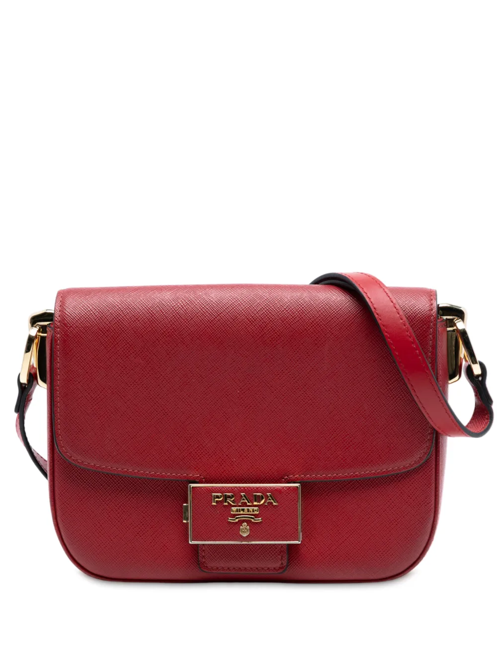 Prada Pre-Owned 2010-2025 Saffiano Lux Embleme crossbody bag - Rosso