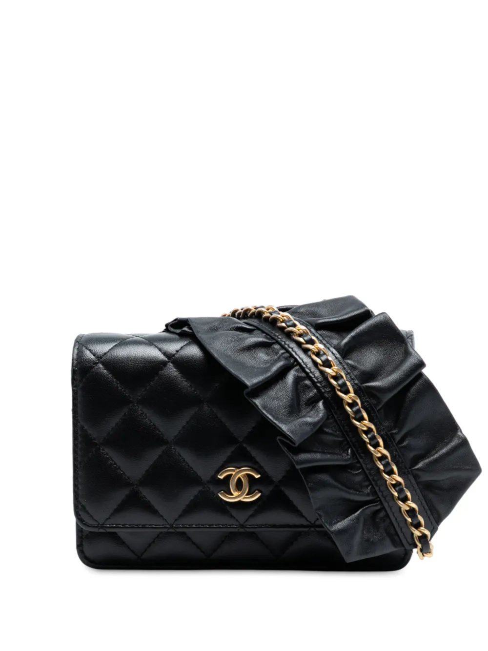 CHANEL Pre-Owned 2020 Lambskin Romance Wallet On Chain crossbody bag - Nero