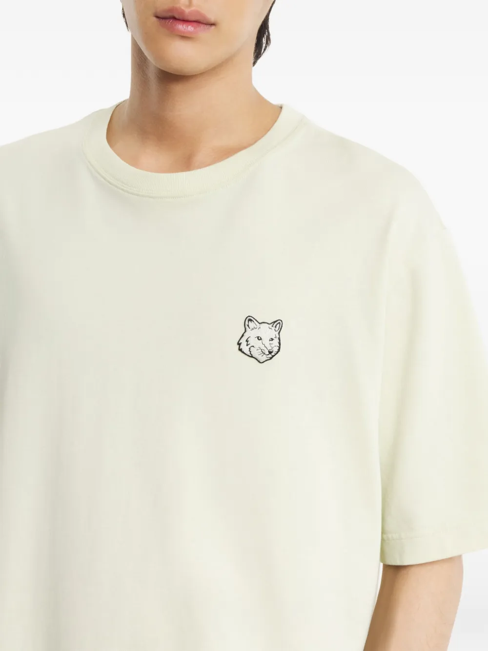 Maison Kitsuné T-shirt met vossenkop Groen