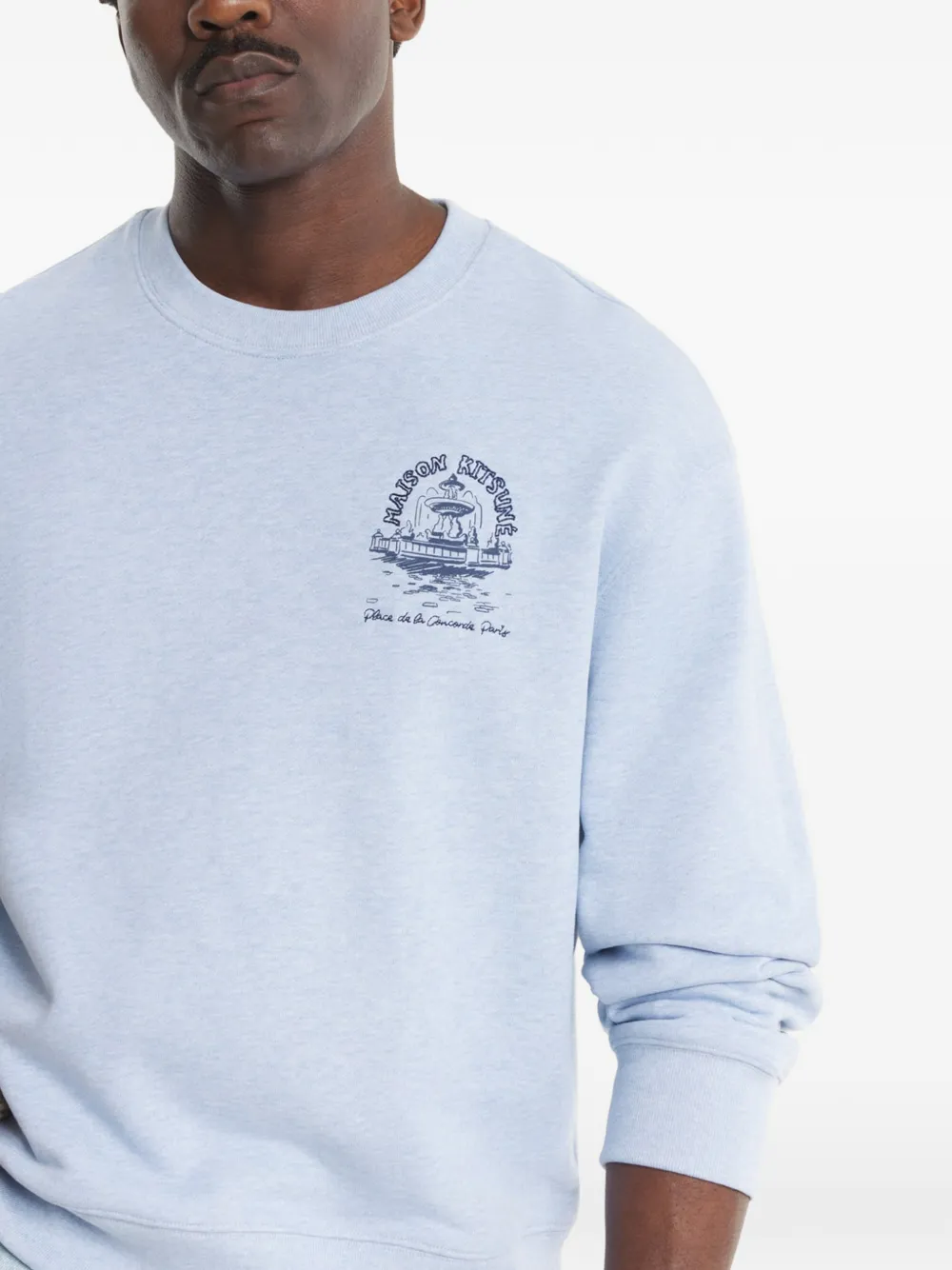 Maison Kitsuné Sweater met print Blauw