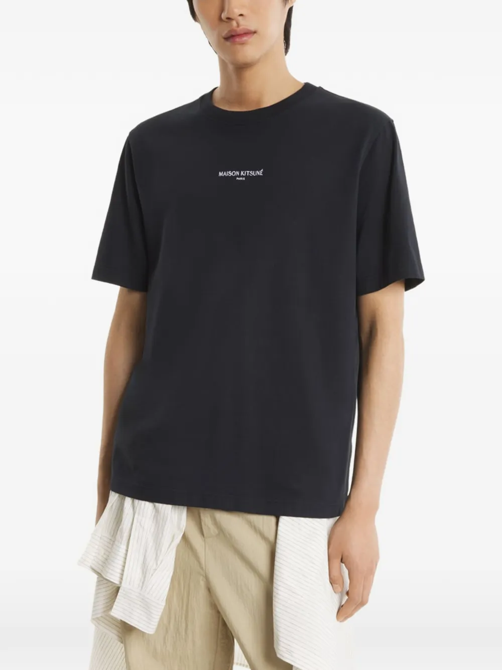 Maison Kitsuné T-shirt met ronde hals Zwart