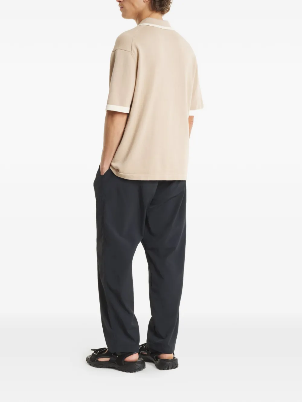 Maison Kitsuné Button-up poloshirt met contrasterende afwerking Beige