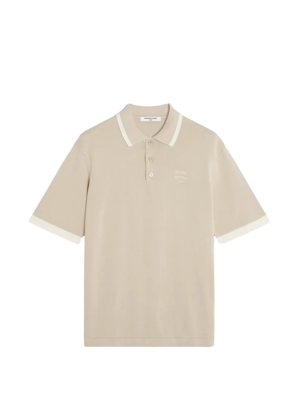 Maison Kitsuné button-up contrast-trim polo shirt - Toni neutri