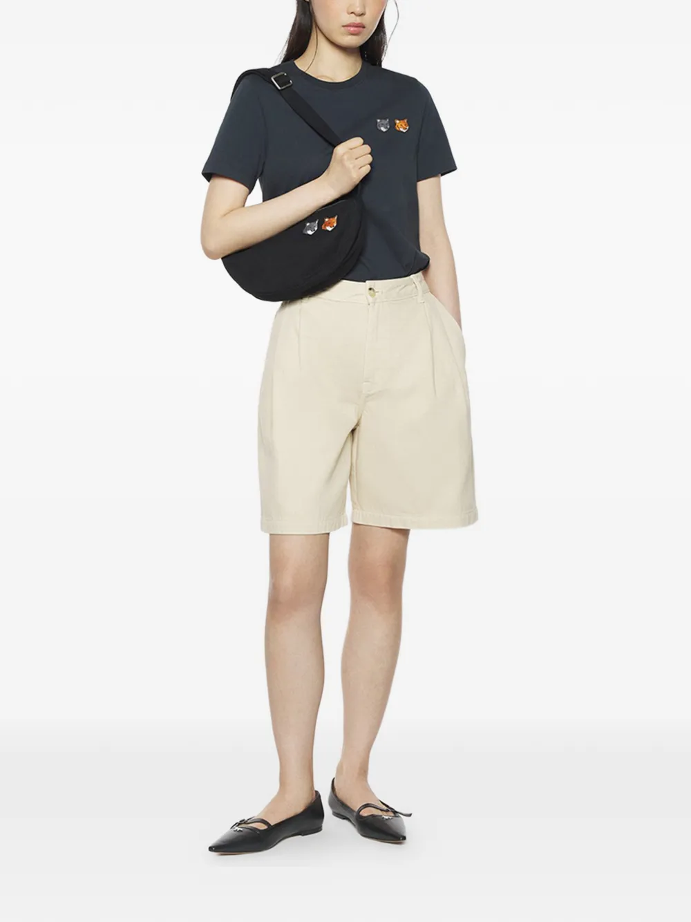 Maison Kitsuné T-shirt met patch Grijs