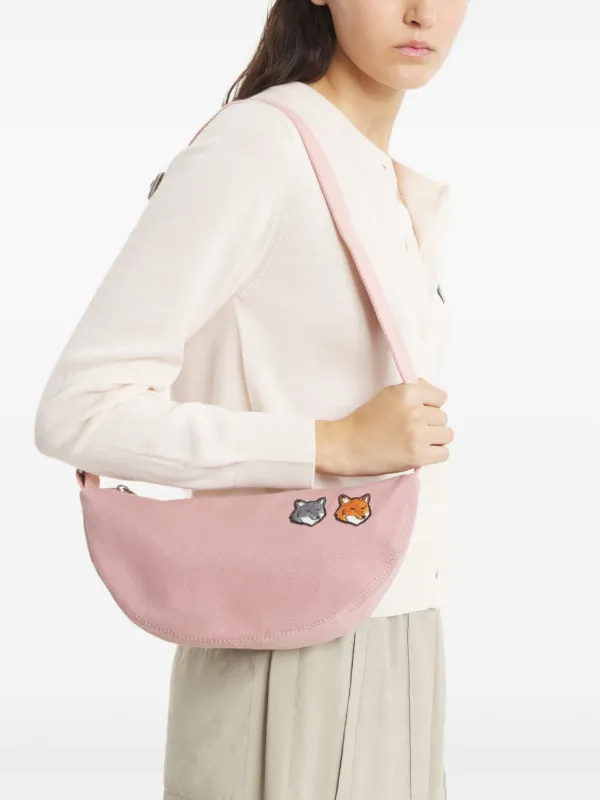 Maison Kitsuné Embroidered Shoulder Bag | Pink | FARFETCH