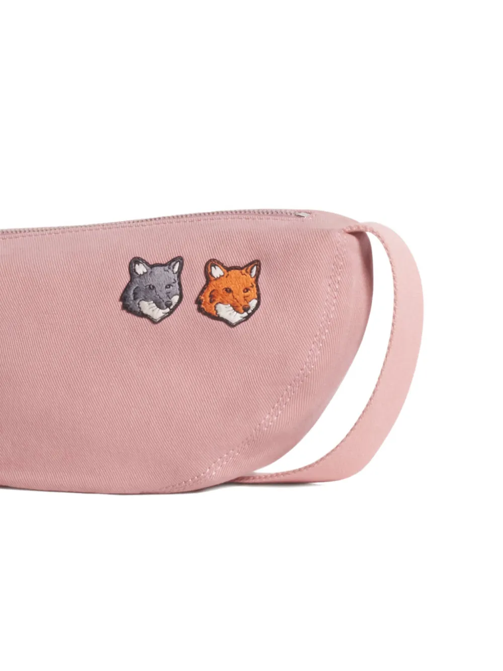 Maison Kitsuné Schoudertas met borduurwerk Roze