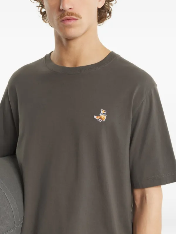 Maison Kitsuné Embroidered T-shirt | Brown | FARFETCH JO