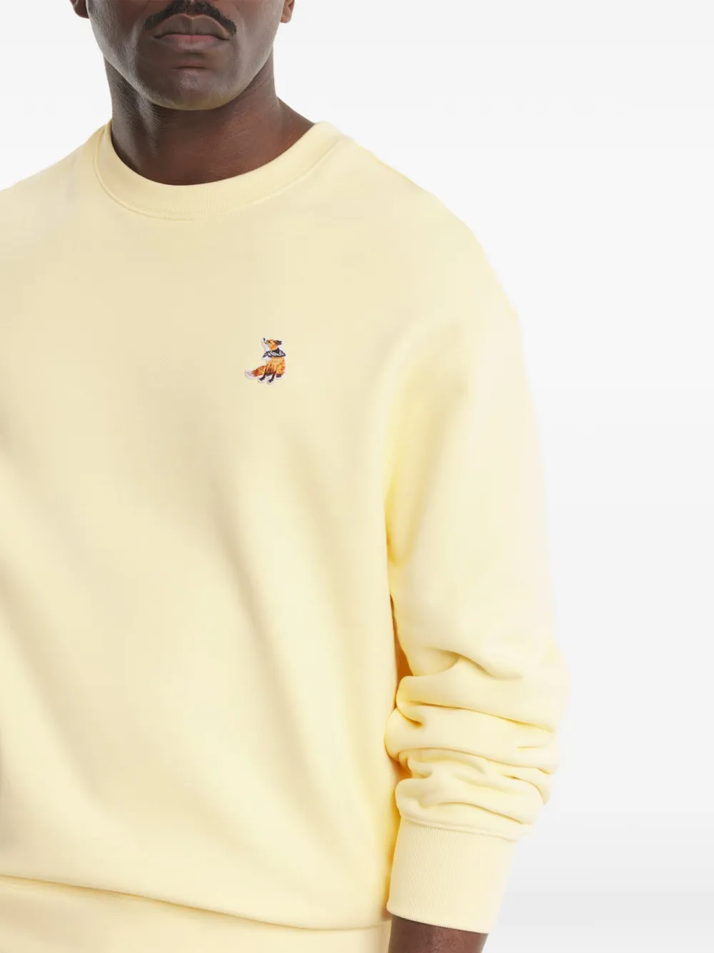 Maison Kitsuné Sweater met borduurwerk Geel