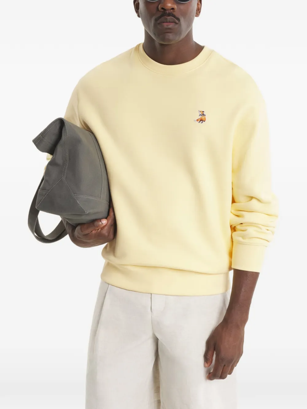  Maison Kitsuné Embroidered Sweatshirt - Yellow 