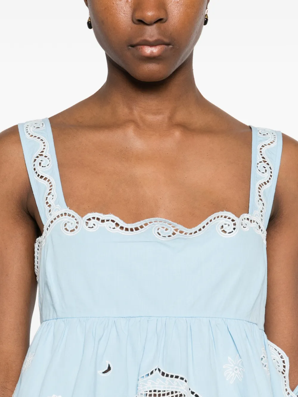 ALEMAIS Maizy top met gewelfde afwerking Blauw
