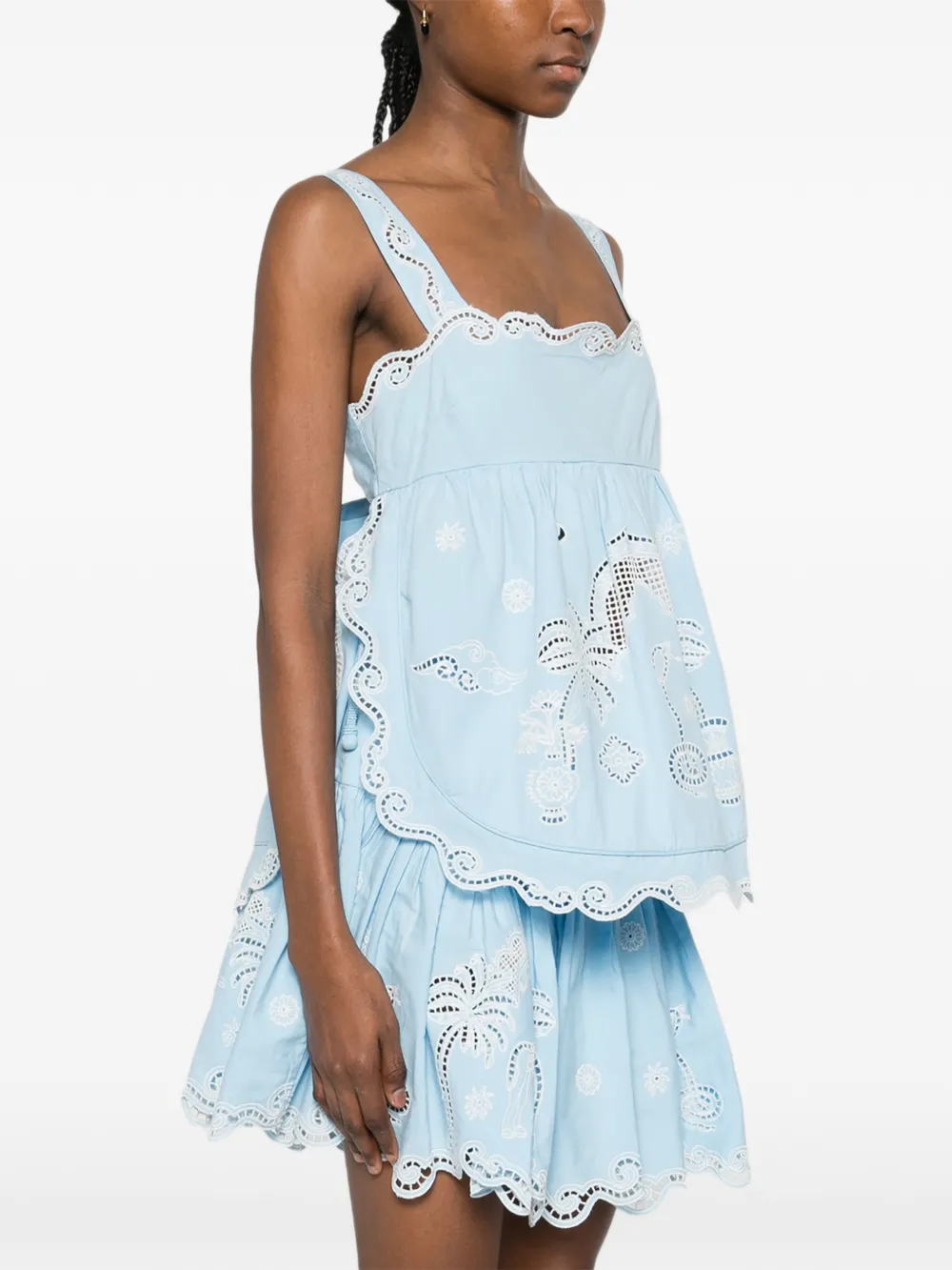  Alemais Maizy Scalloped-trim Top - Blue 