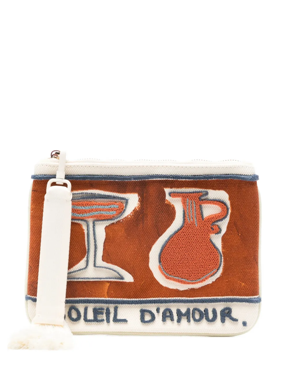 ALEMAIS x Laurence Leenaert Soleil D´Amour zip clutch bag - Marrone