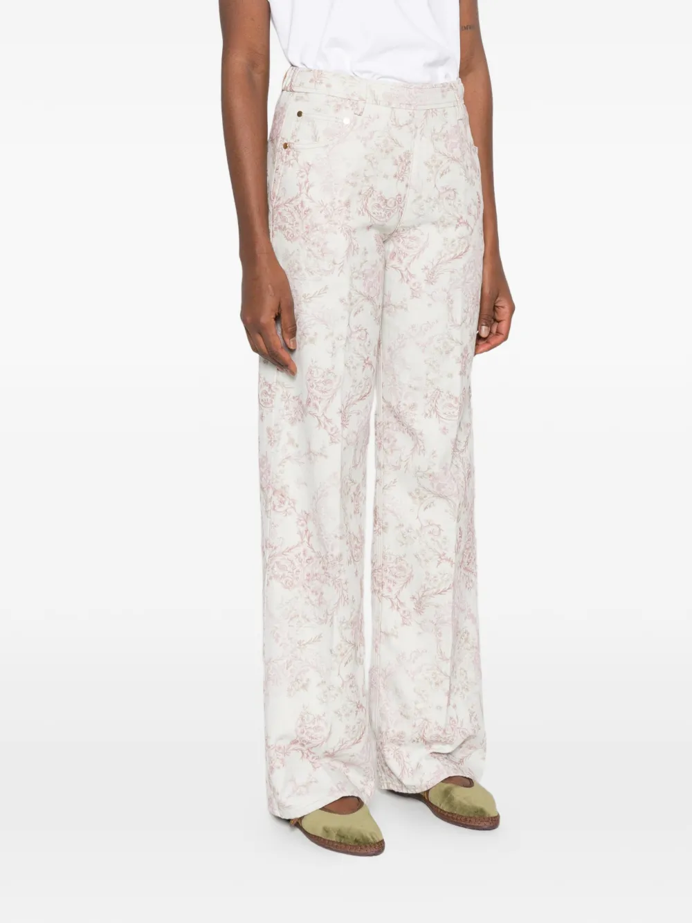 Forte Broek met bloemenprint Blauw
