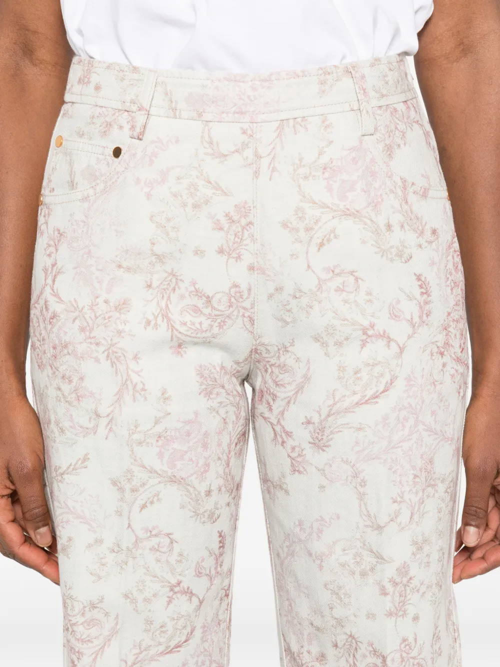 Forte Broek met bloemenprint Blauw