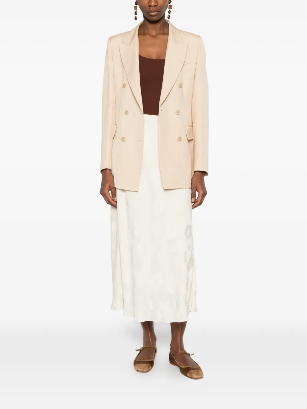 Forte Forte Floral-pattern Midi Skirt - Neutrals 