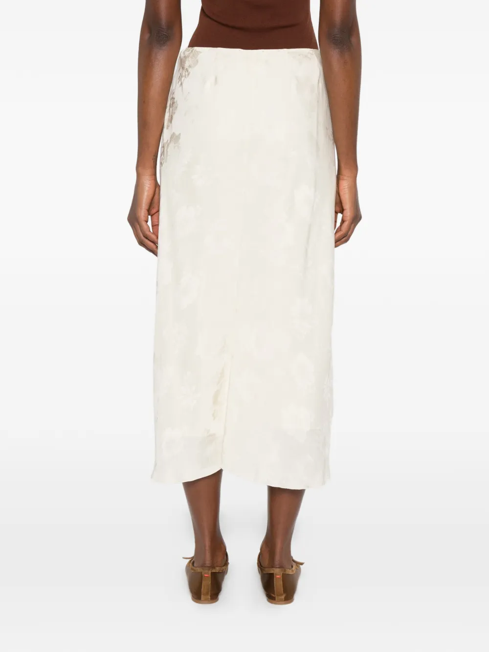  Forte Forte Floral-pattern Midi Skirt - Neutrals 
