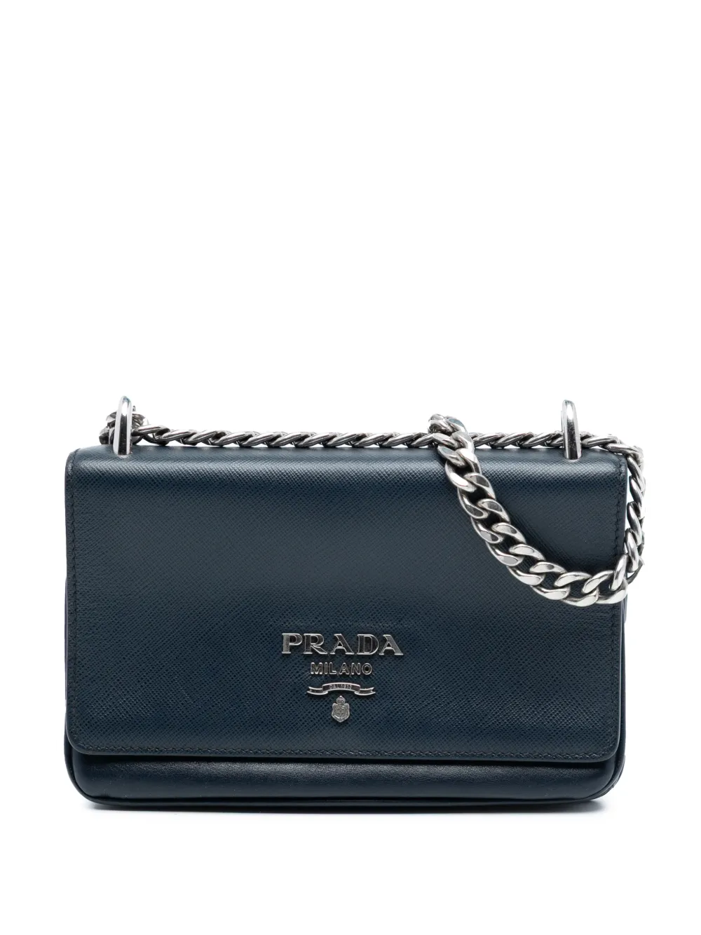 Prada Pre-Owned 2013-2025 Saffiano and City Calf Chain crossbody bag - Blu