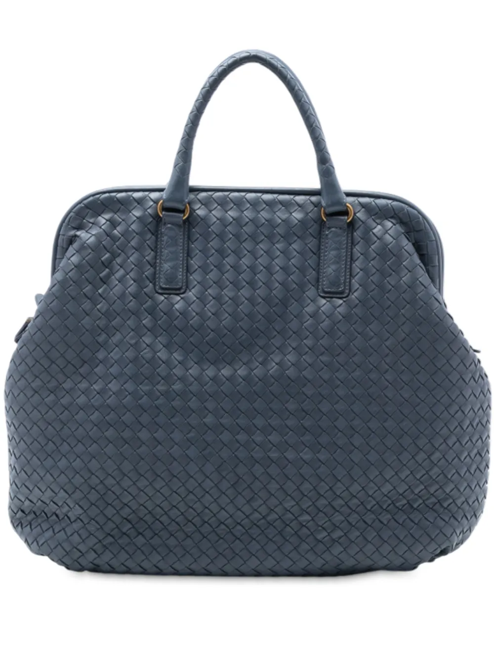 Bottega Veneta Pre-Owned 2008 Nappa Intrecciato Frame Top Handle Bag travel bag - Blu