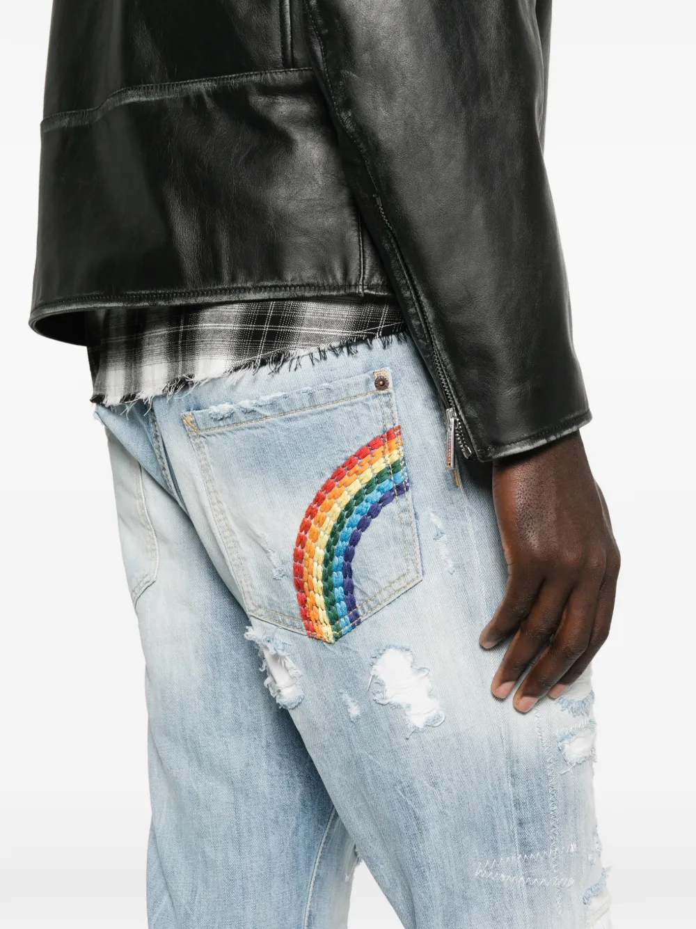 DSQUARED2 Teddy gerafelde jeans Blauw