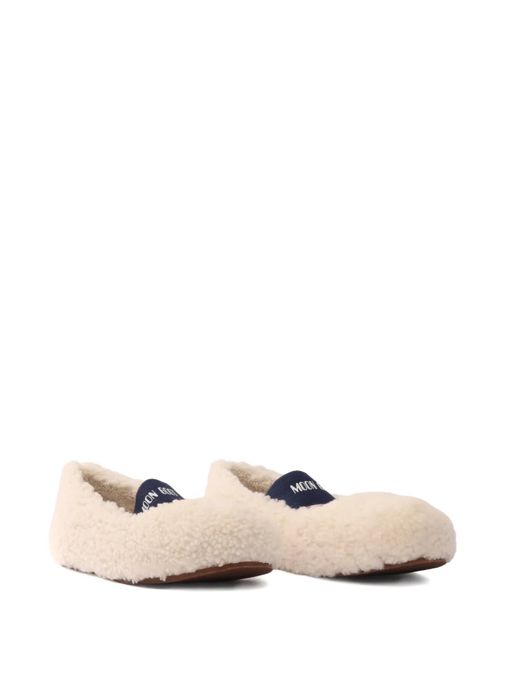 Moon Boot shearling strap ballet flat Beige