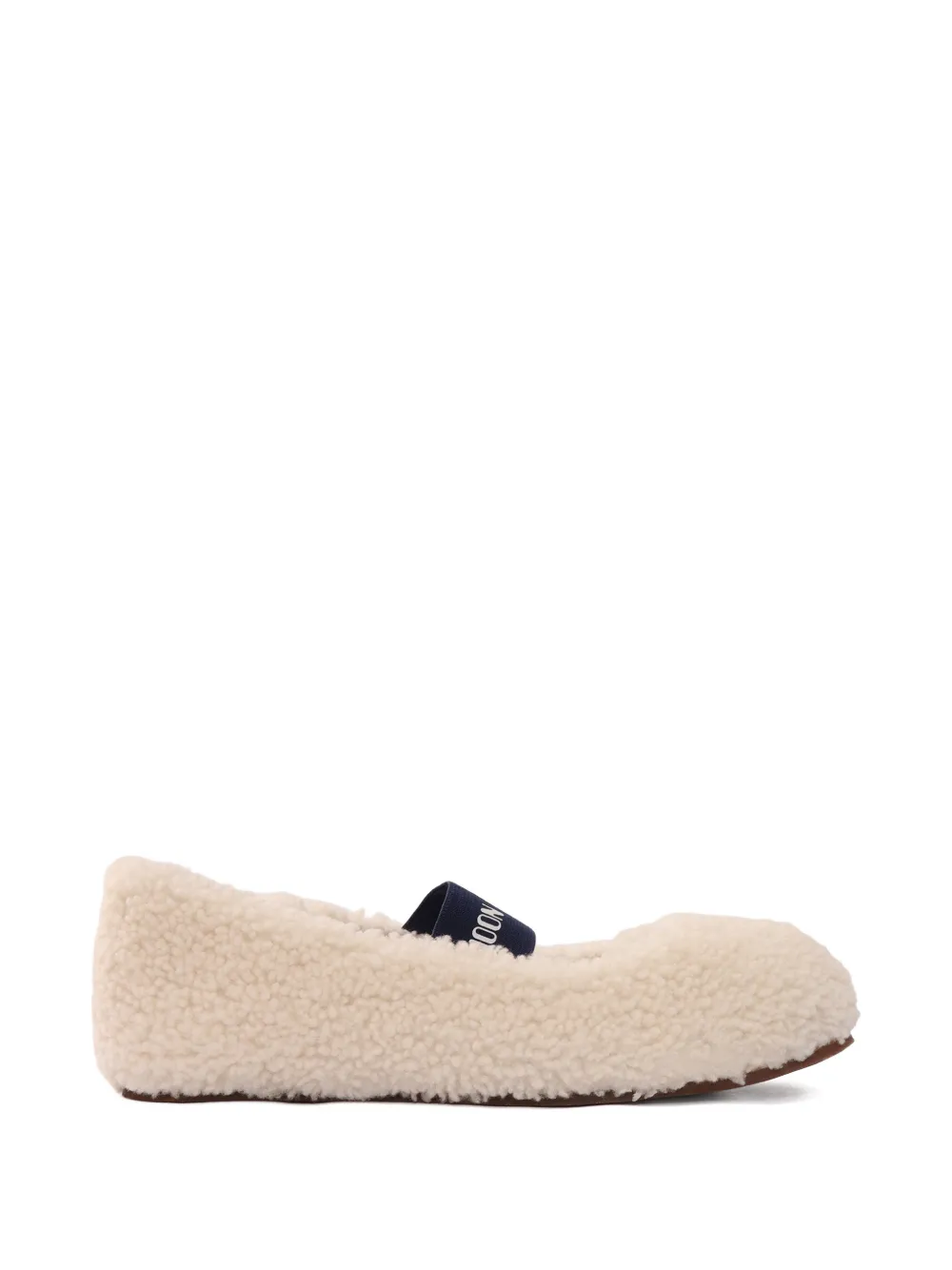 Moon Boot shearling strap ballet flat - Toni neutri