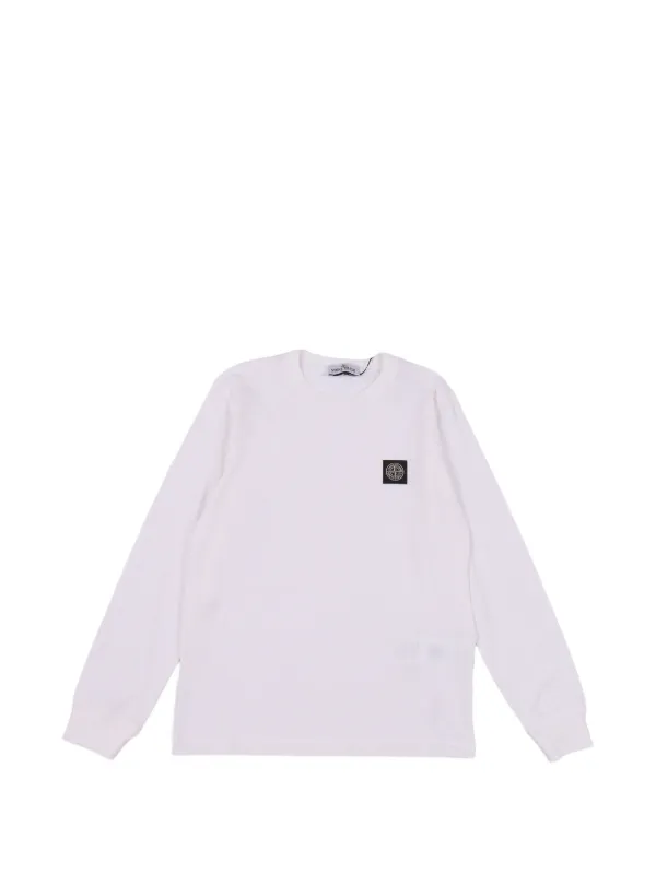 Stone Island Junior ロングスリーブ スウェットシャツ | ホワイト 