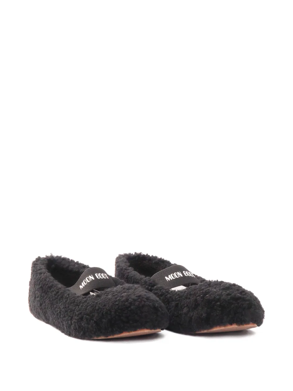 Moon Boot shearling ballerina flats Zwart