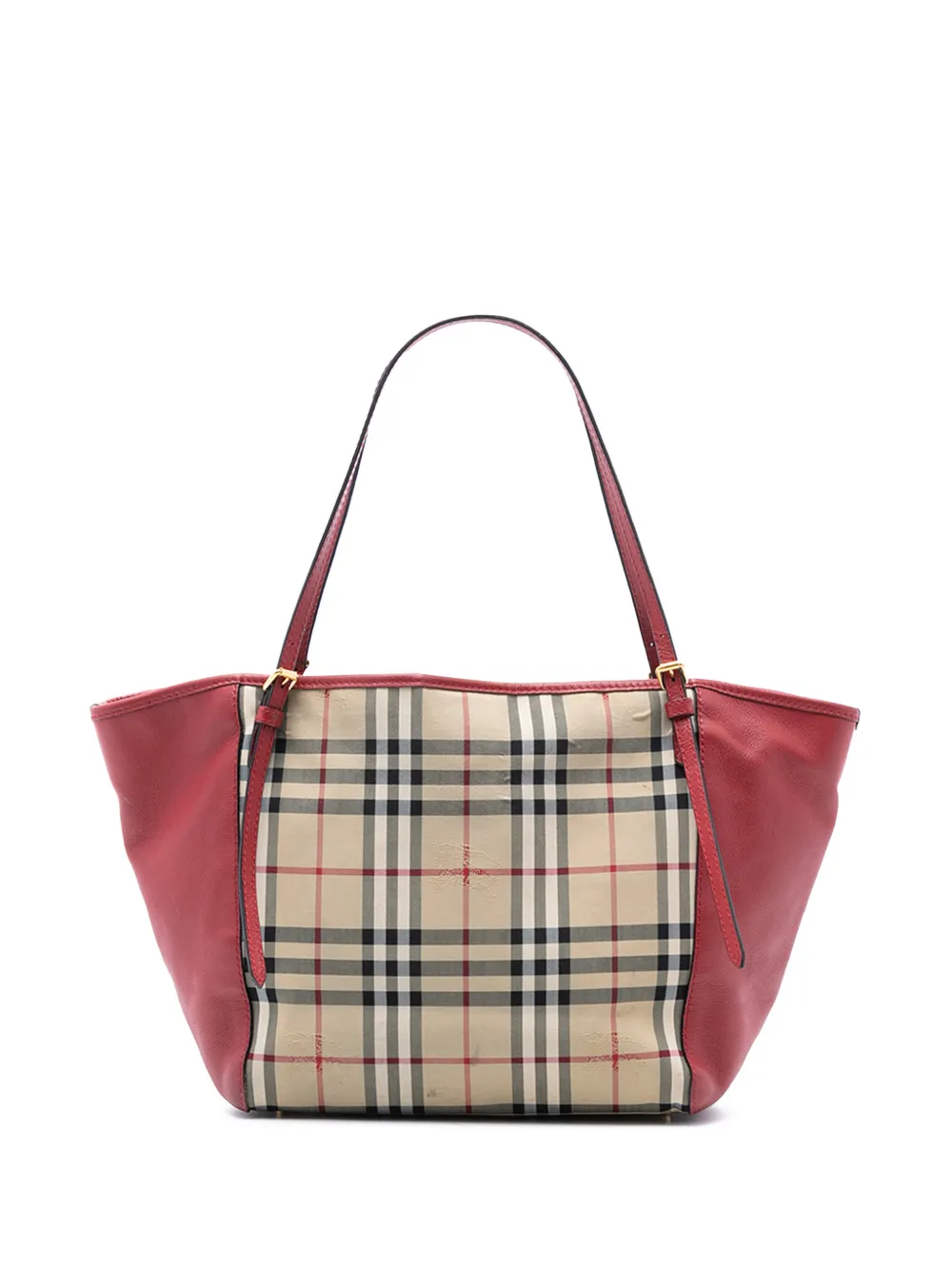 Burberry Pre-Owned 2000-2017 Small Haymarket Check Canvas and Leather Canterbury tote bag - Marrone