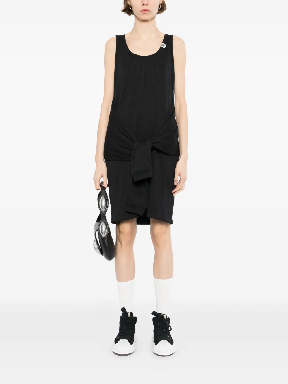 Maison MIHARA YASUHIRO Mini-jurk met logopatch Zwart