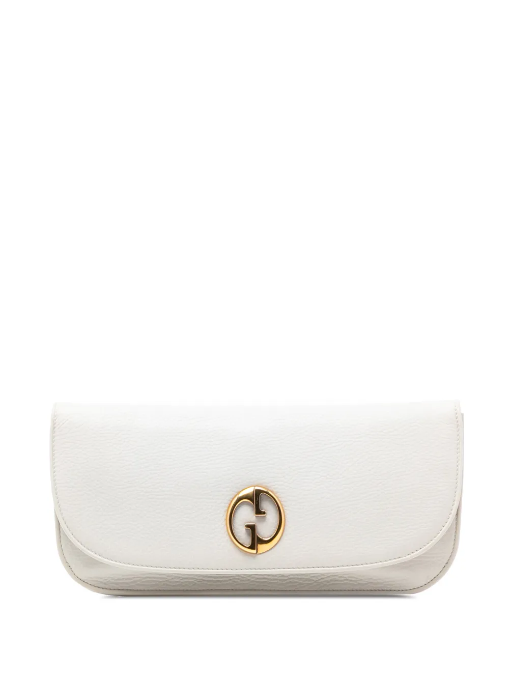 Gucci Pre-Owned 2016-2025 Leather 1973 Flap clutch bag - Bianco
