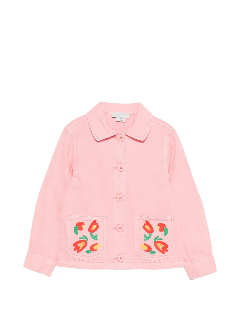 Stella McCartney Kids Giacca con ricamo a fiori - Rosa