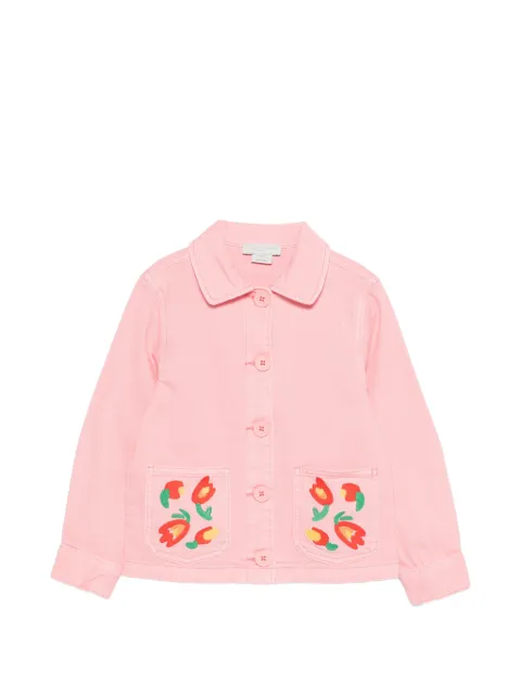 Stella McCartney Kids chamarra con bordado floral