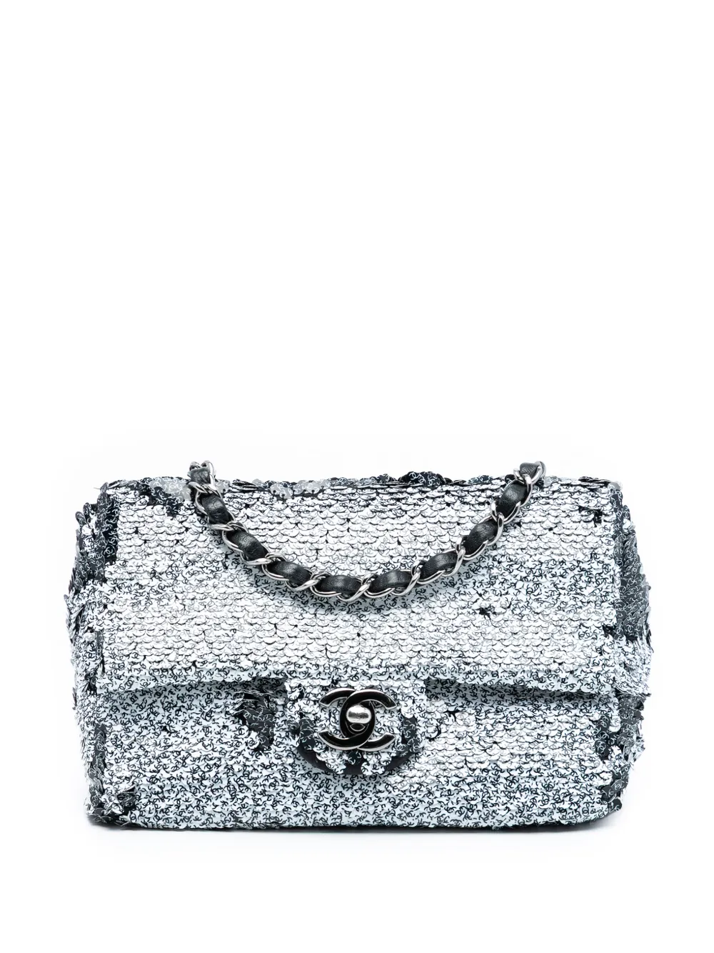 CHANEL Pre-Owned 2019 CC Printed Sequin Single Flap shoulder bag - Nero