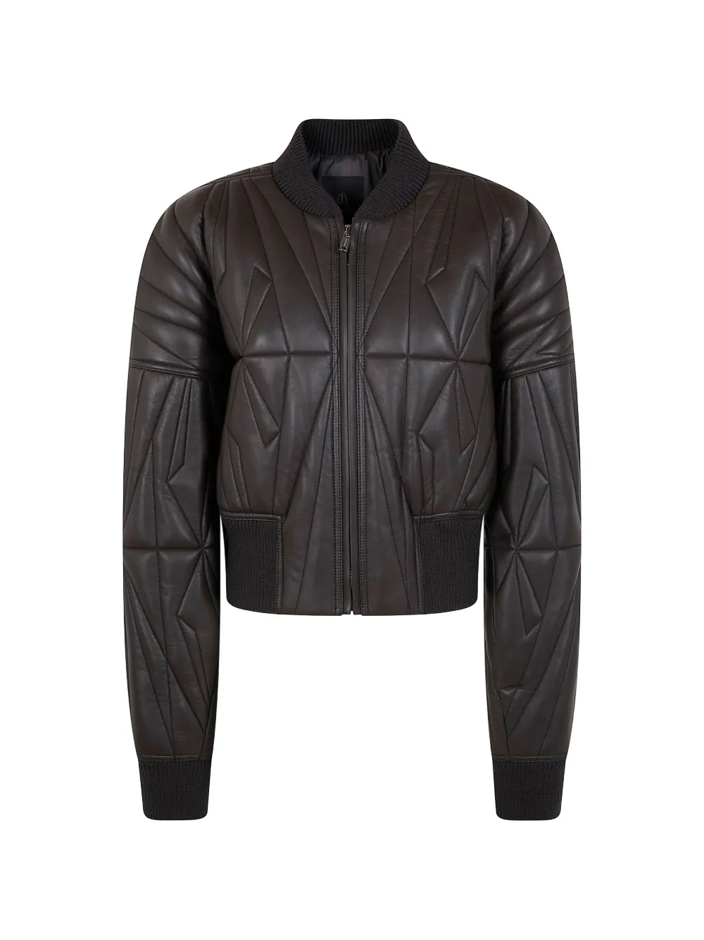 Moncler + Rick Owens Geocamo gewatteerd leren bomberjack Bruin