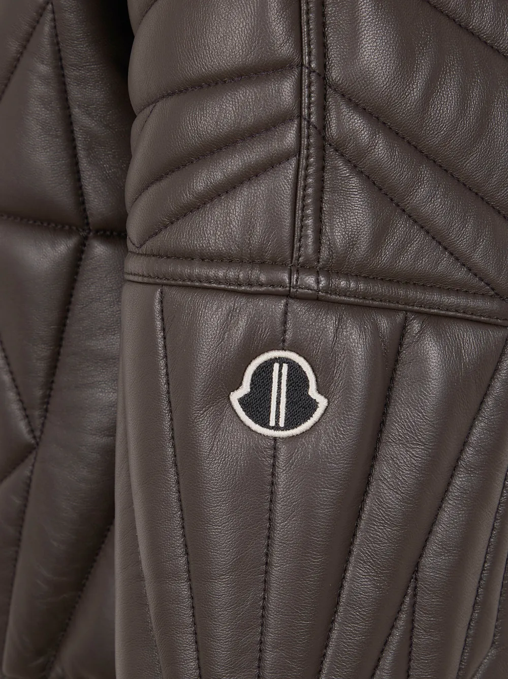  Moncler + Rick Owens Leather Bomber Jacket - Brown 