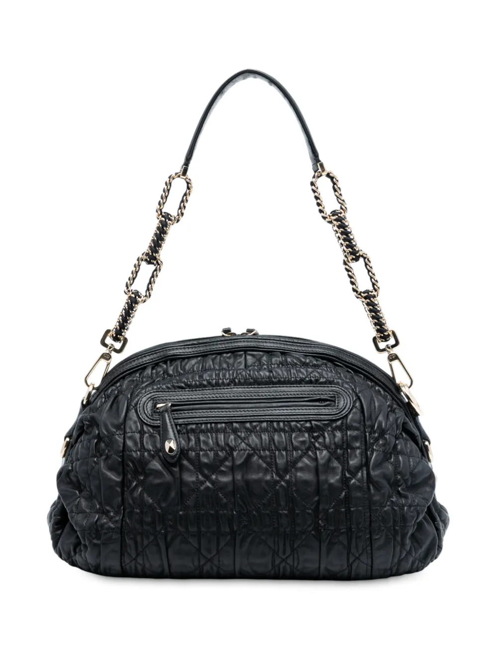 Christian Dior Pre-Owned 2011 Lambskin Cannage Gaufre Delices shoulder bag - Nero