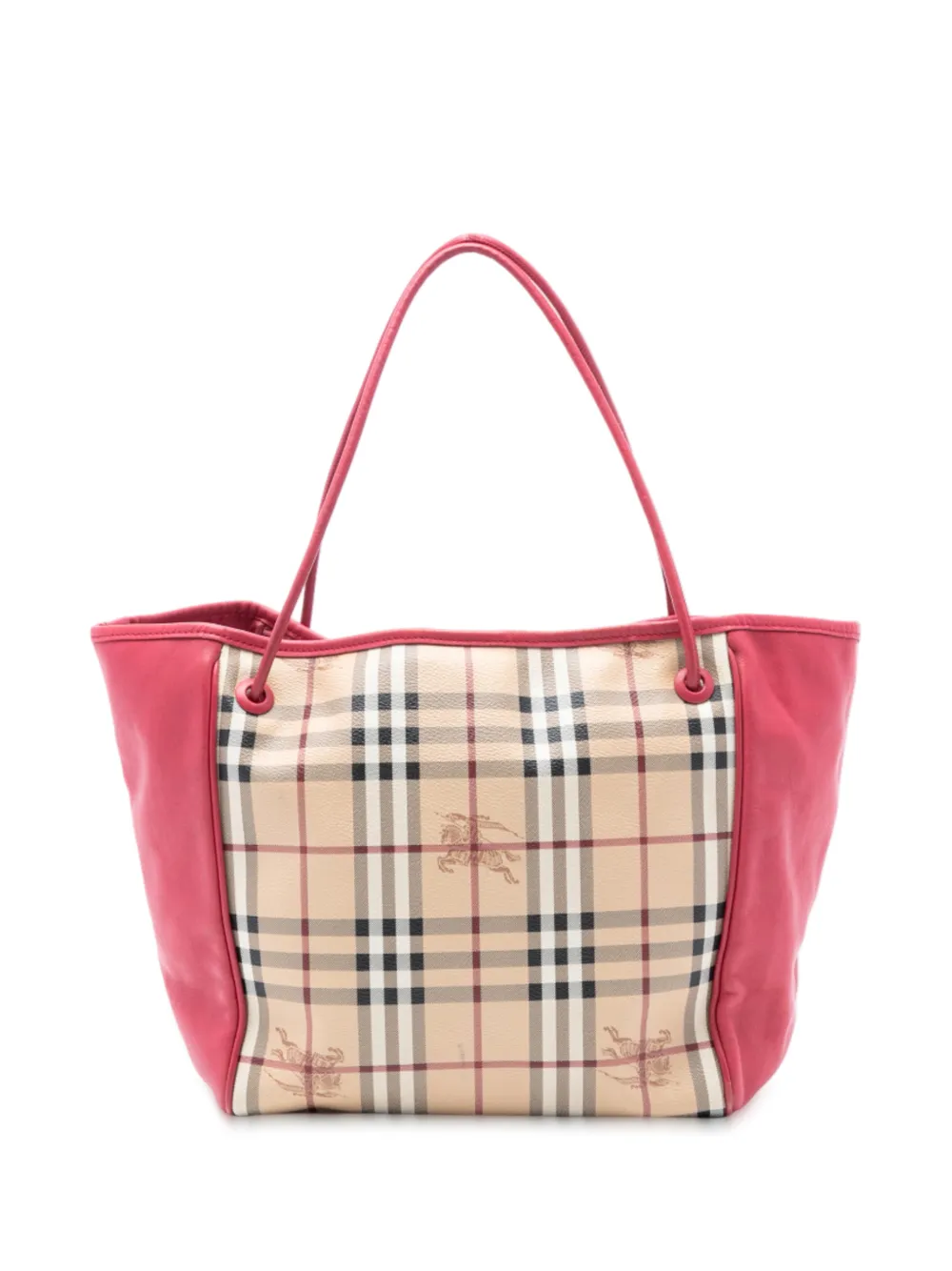 Burberry Pre-Owned 2000-2017 Small Leather Trimmed Haymarket Check Coated Canvas Canterbury tote bag - Marrone