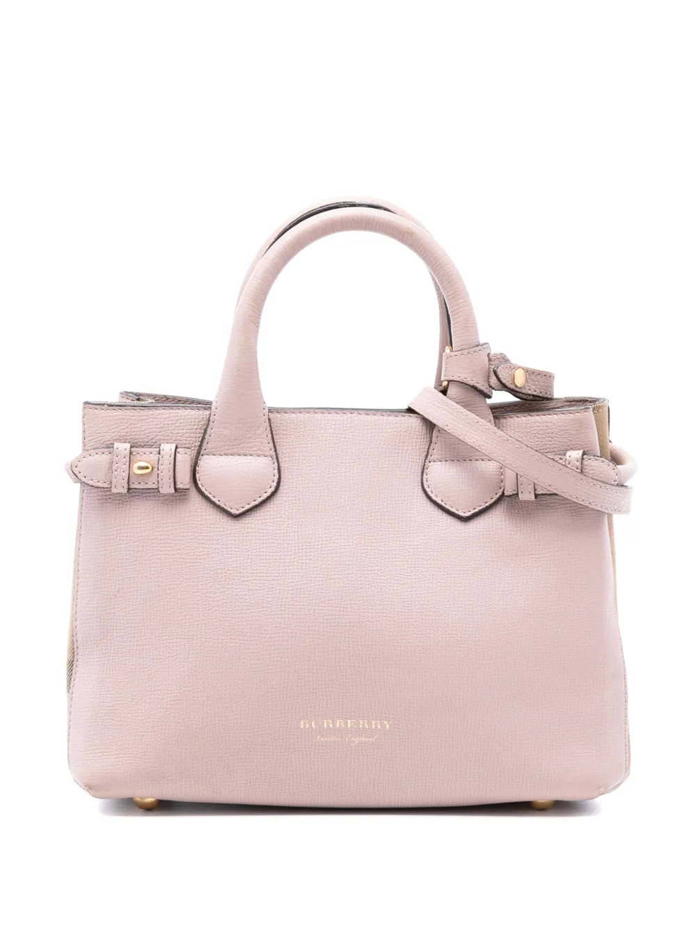 Burberry Pre-Owned 2000-2017 Small Leather and House Check Banner satchel - Rosa