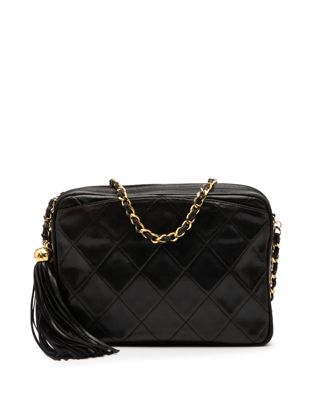 CHANEL Pre-Owned 1991-1994 CC Quilted Lambskin Tassel Camera Bag crossbody bag - Marrone