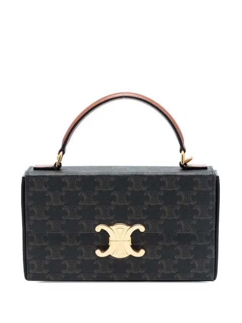 Celine Pre-Owned 2018-2025 Triomphe Coated Canvas Box Top Handle Bag satchel