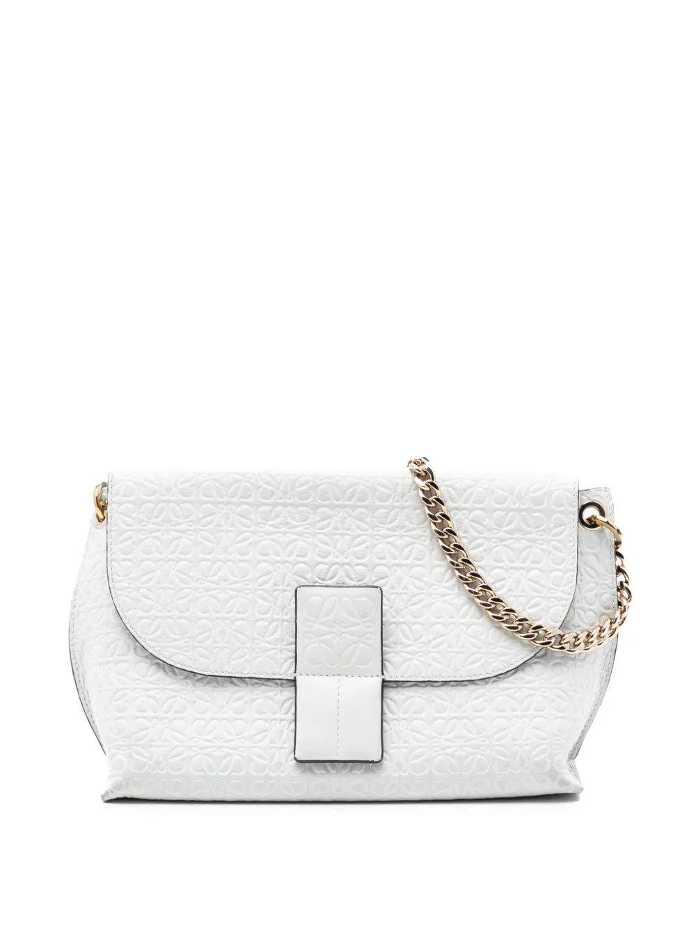 Loewe Pre-Owned 2016 Leather Repeat Anagram Avenue crossbody bag - Bianco