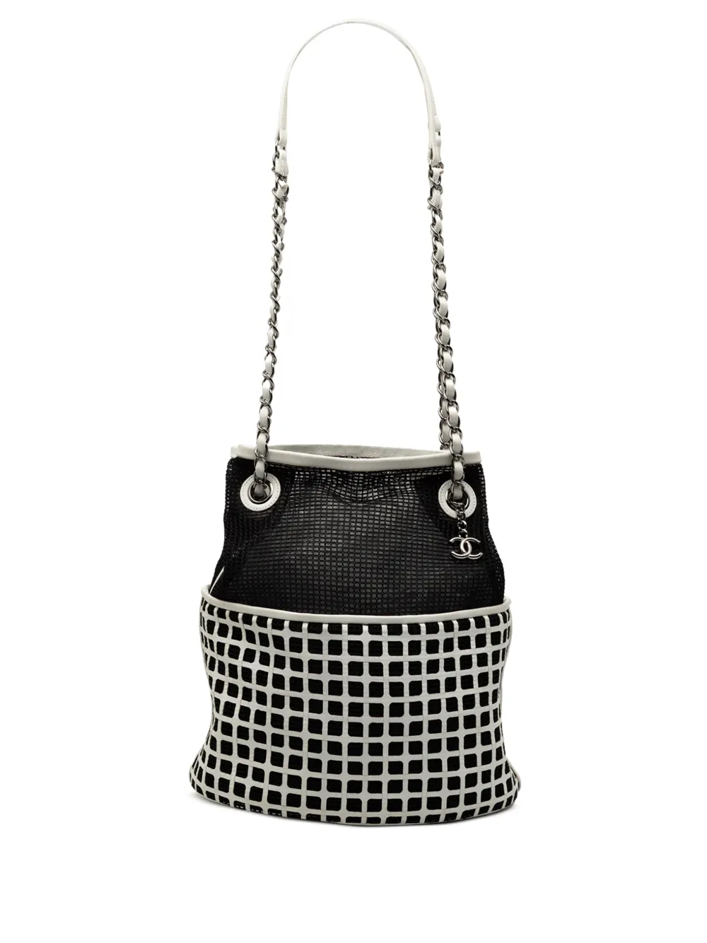 CHANEL Pre-Owned 2014-2015 CC Mesh and Calfskin bucket bag - Bianco