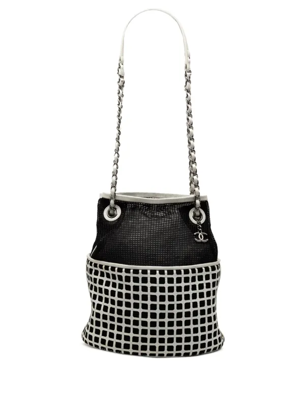 CHANEL Pre-Owned 2014-2015 ココマーク メッシュ＆カーフスキン