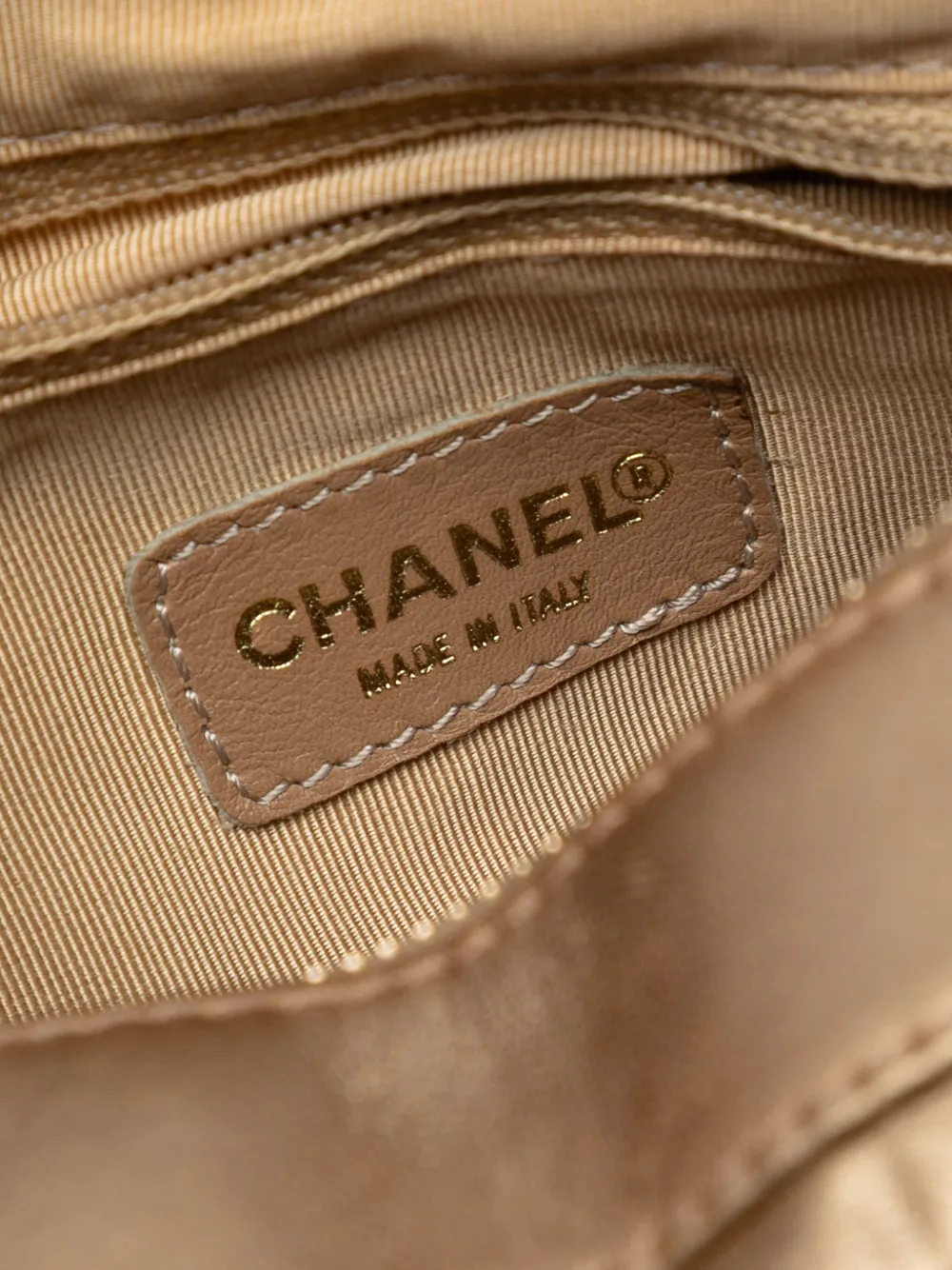 2000-2002 Cc Chocolate Bar Metallic Lambskin Shoulder Bag