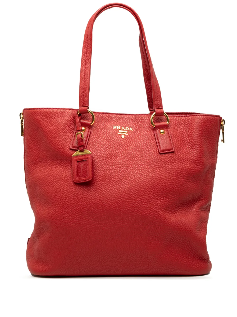 Prada Pre-Owned 2010-2025 Vitello Daino Side Zip tote bag - Rosso