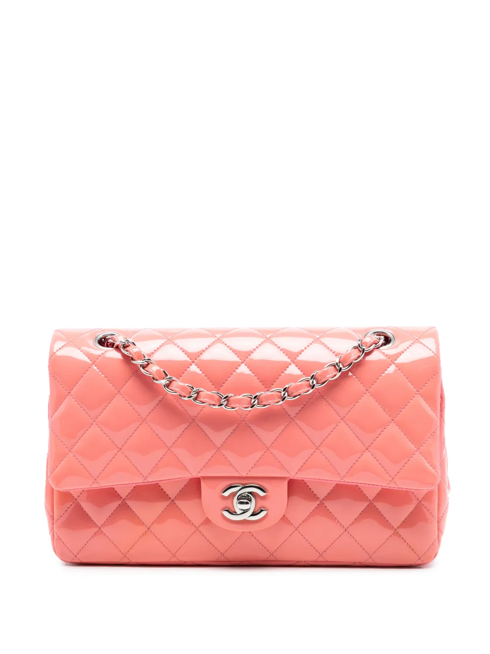 CHANEL Pre-Owned 2015-2016 Medium Classic Patent Double Flap shoulder bag - Rosa