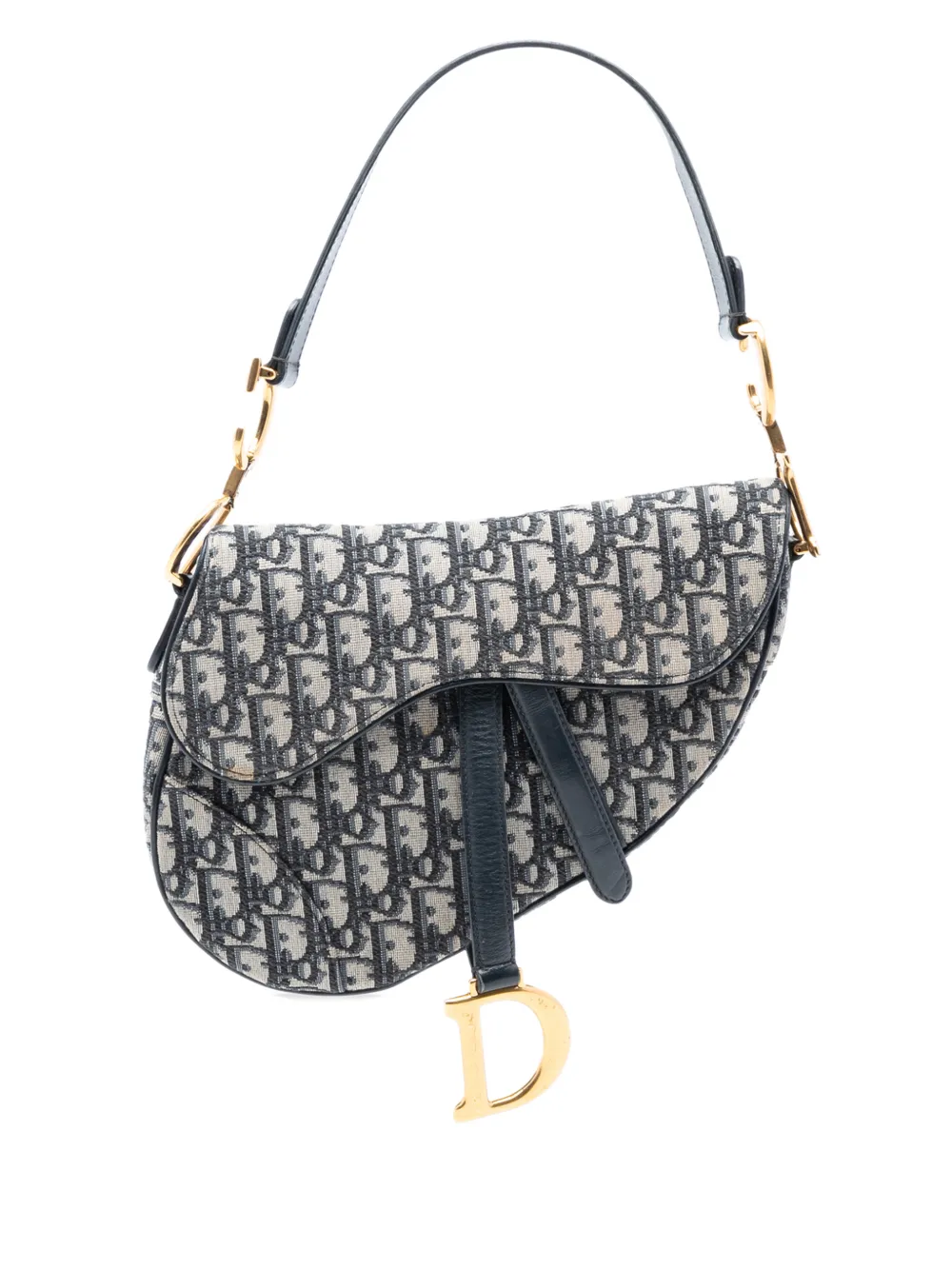 Christian Dior Pre-Owned 2020 Oblique Canvas Saddle Bag shoulder bag - Blu