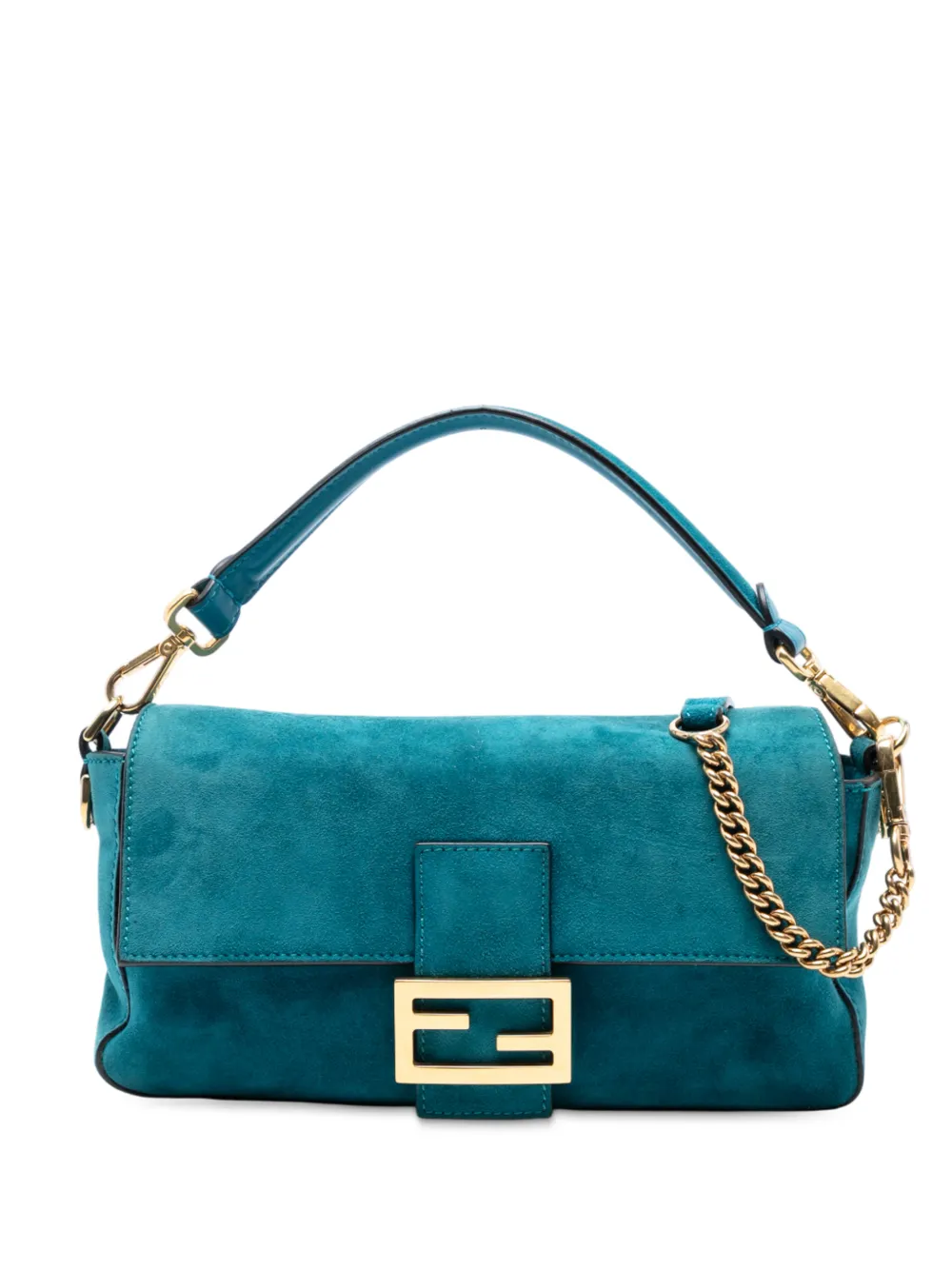Fendi Pre-Owned 2010-2025 Medium Suede Baguette satchel - Blu