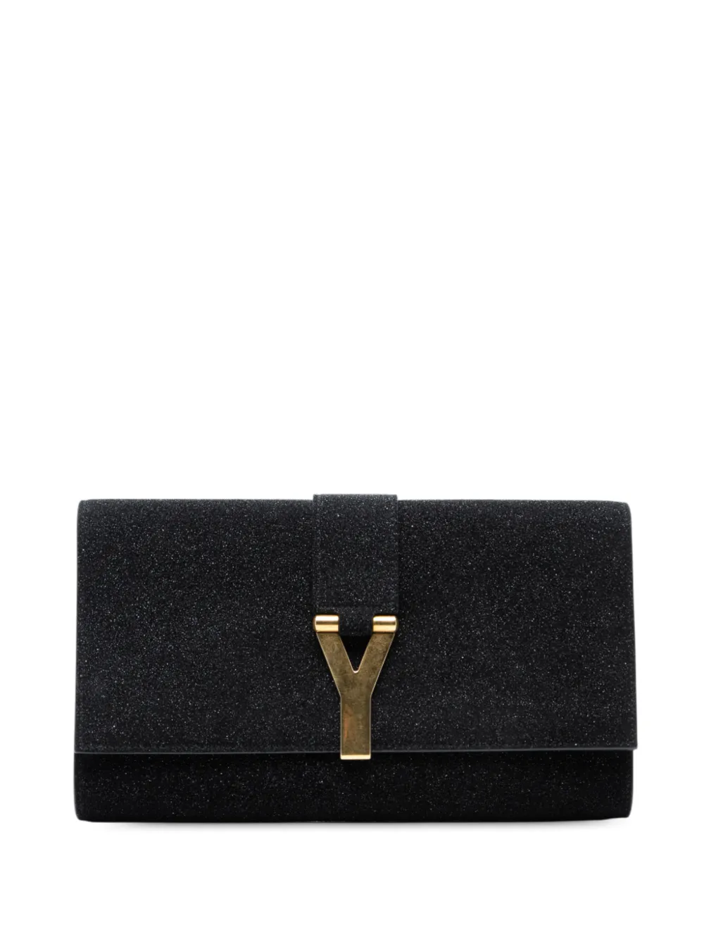Saint Laurent Pre-Owned 2000-2012 Suede Shimmer Glitter Chyc Ligne clutch bag - Nero