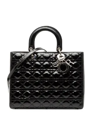 Christian Dior Pre-Owned 2010 ラージ パテント カナージュ レディ